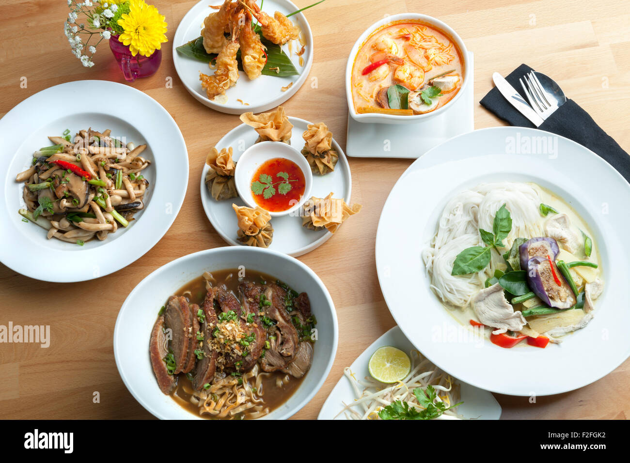 Thai Food Plates Stock Photo