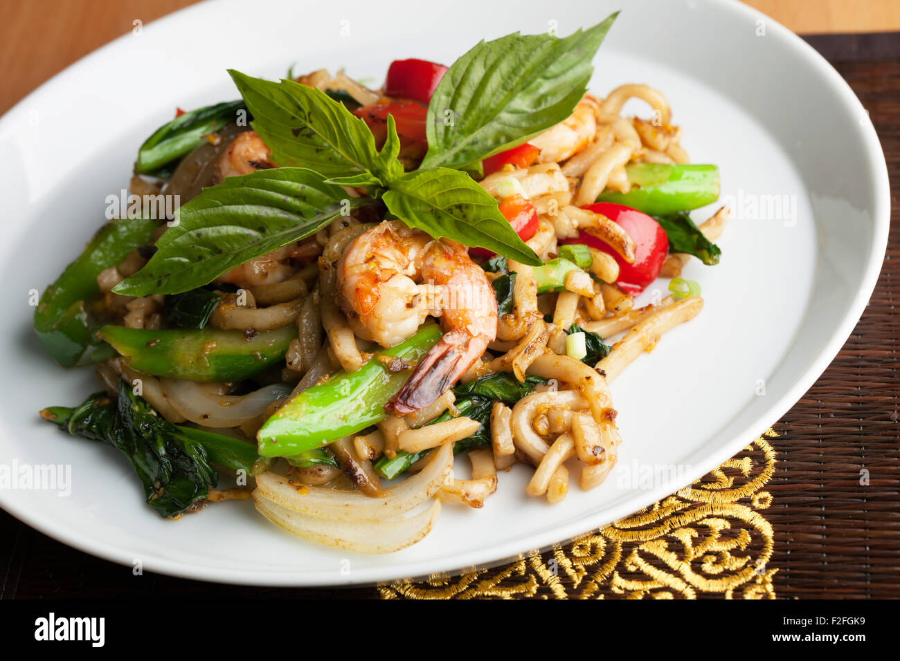 Thai Shrimp Stir Fry Stock Photo