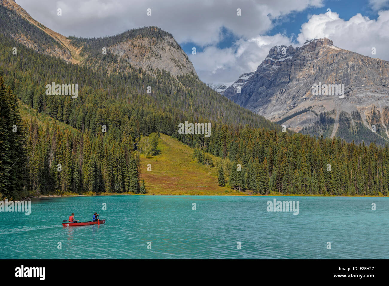 Canoeing on Emerald Lake, Yoho National Park, UNESCO World Heritage