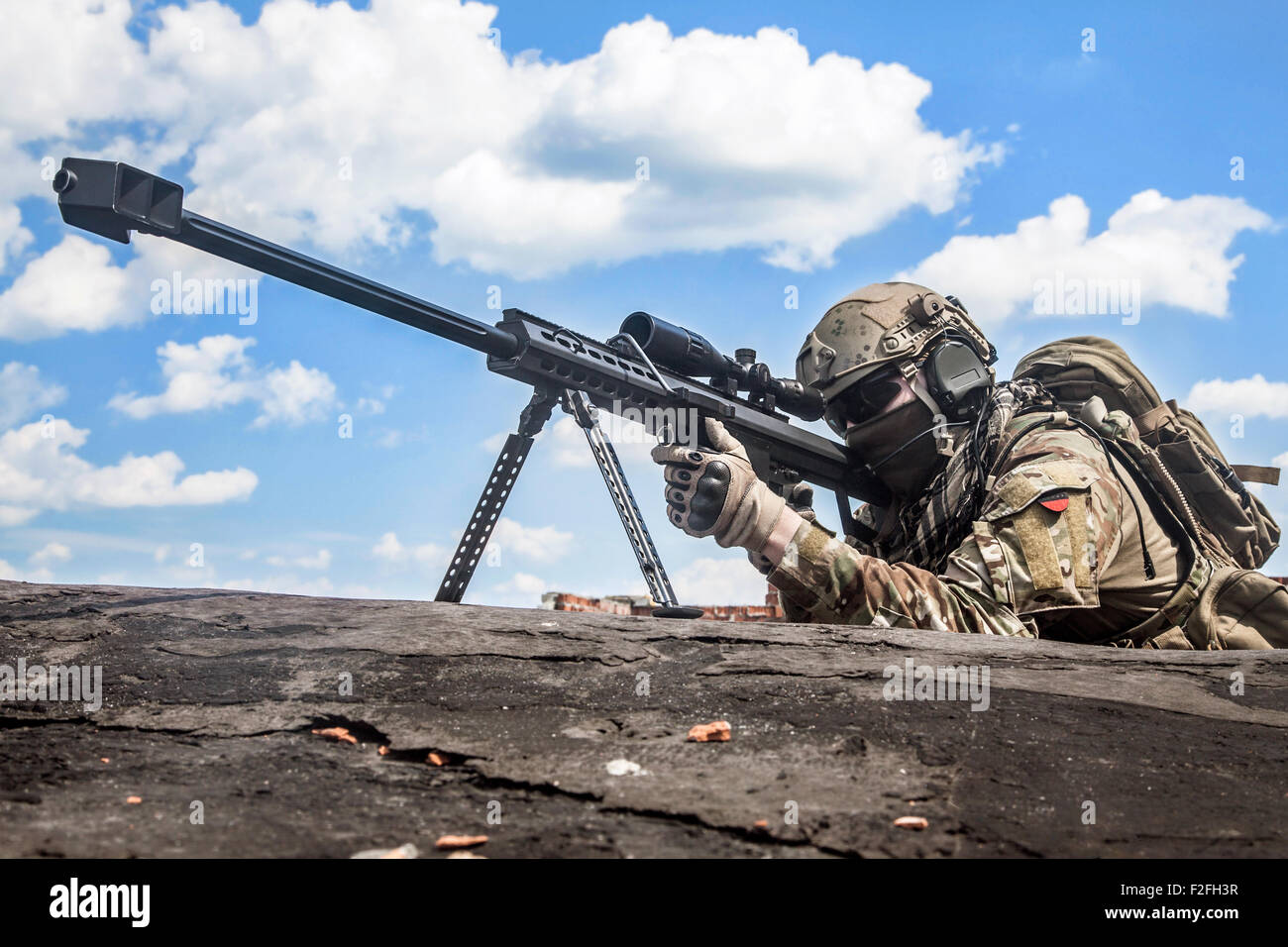 Army ranger sniper Stock Photo