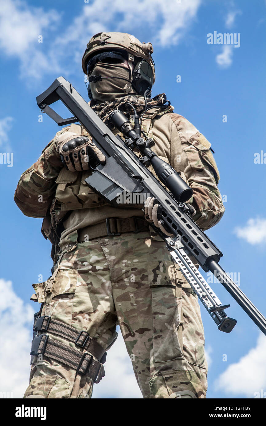 Army ranger sniper Stock Photo