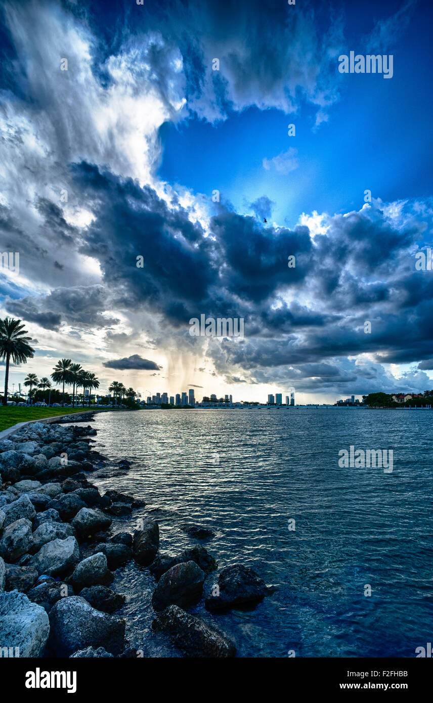 Clouds over the Atlantic ocean, Miami, Miami-Dade County, Florida, USA Stock Photo