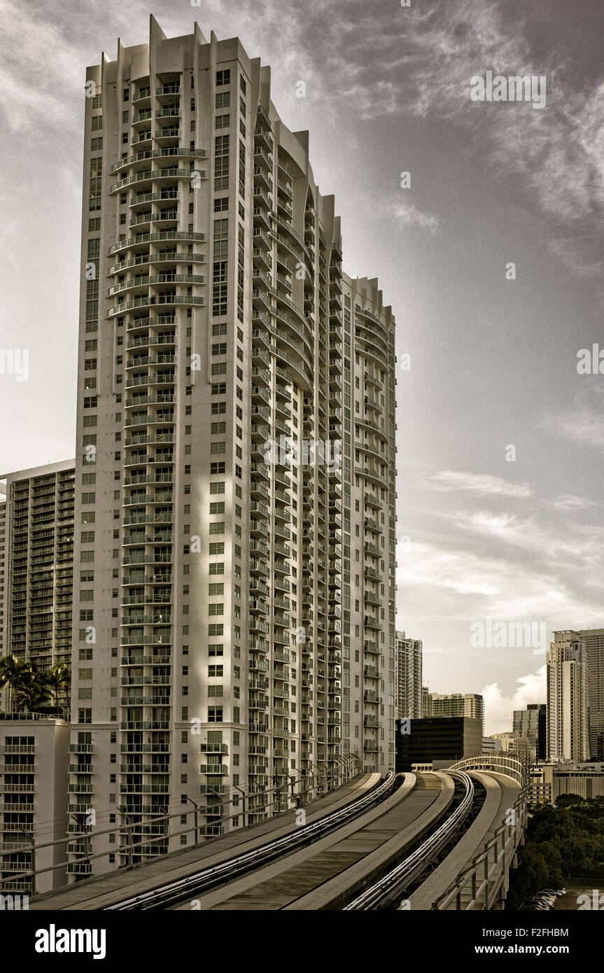Skyscrapers in a city, Downtown Miami, Miami, Florida, USA Stock Photo