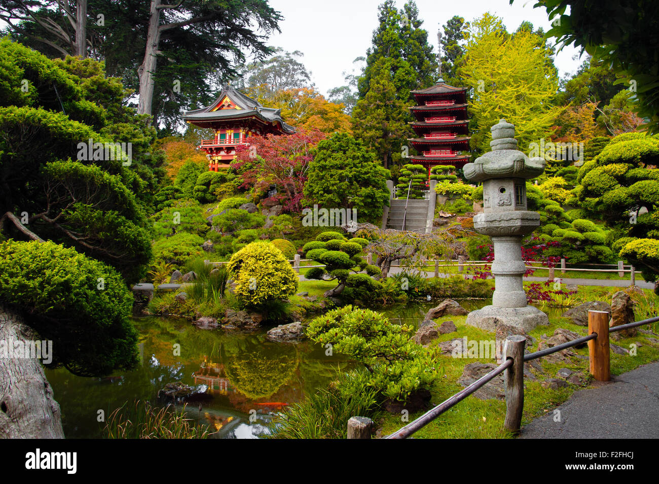 Pagodas In Japanese Tea Garden San Francisco California Usa Stock
