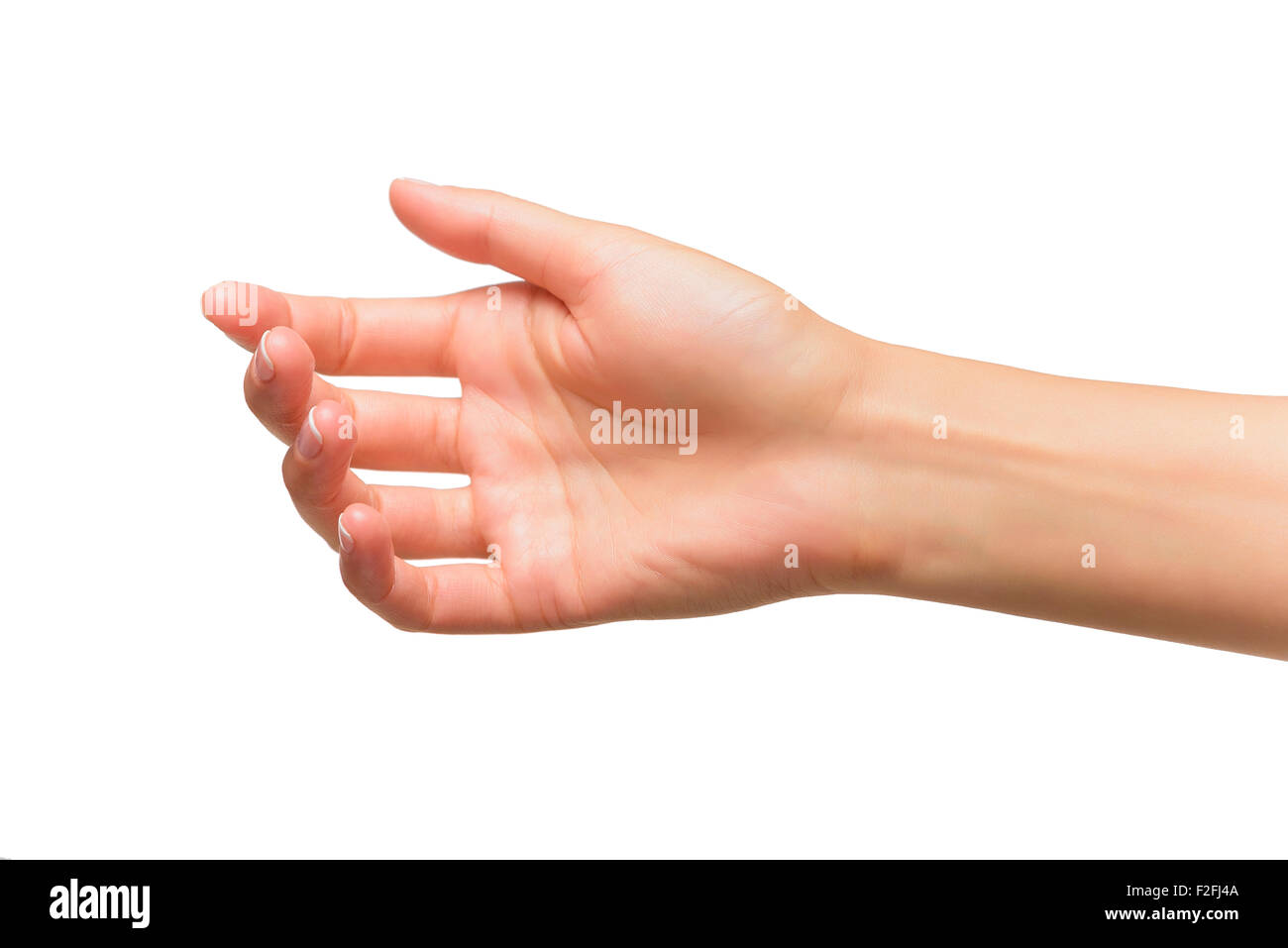 Woman open hand Stock Photo