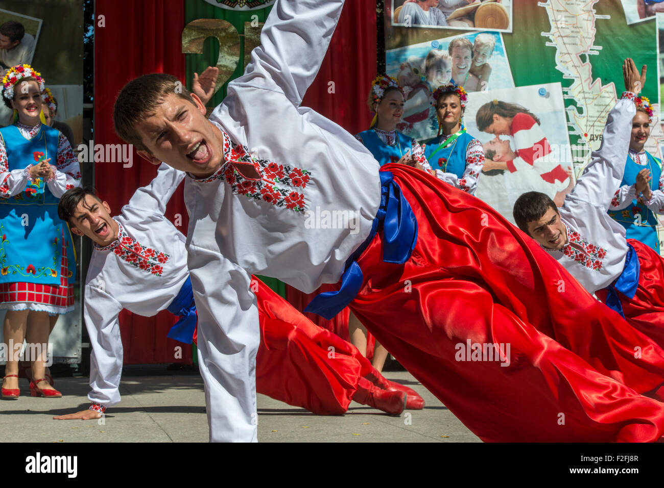 Male Folkloric Dancers - 25th Anniversary of the Pridnestrovian Moldavian Republic PMR, Transnistria, Soviet USSR Moldova Stock Photo