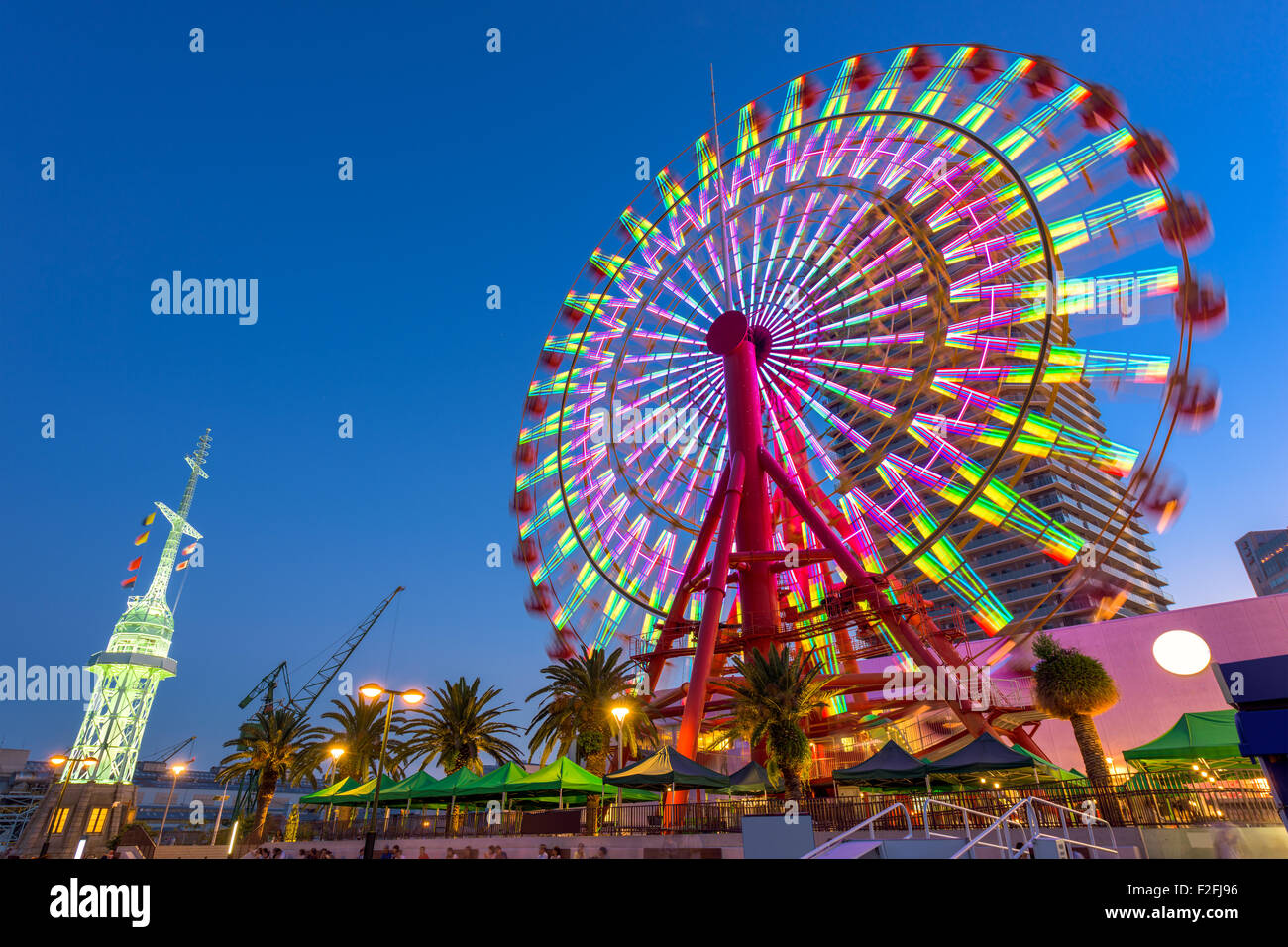 Kobe, Japan at the port Ferris Wheel. Stock Photo