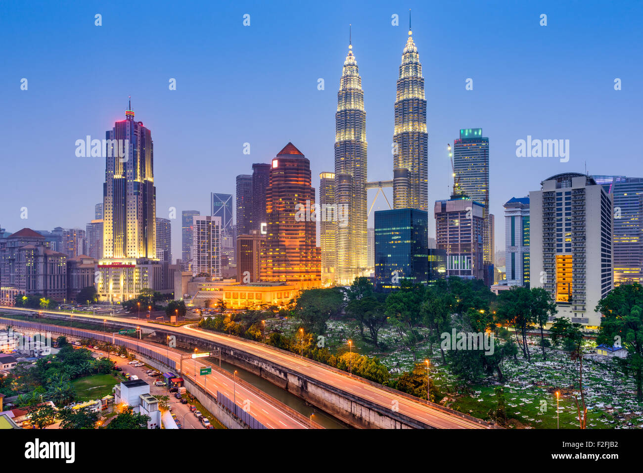 Kuala Lumpur, Malaysia city skyline Stock Photo - Alamy