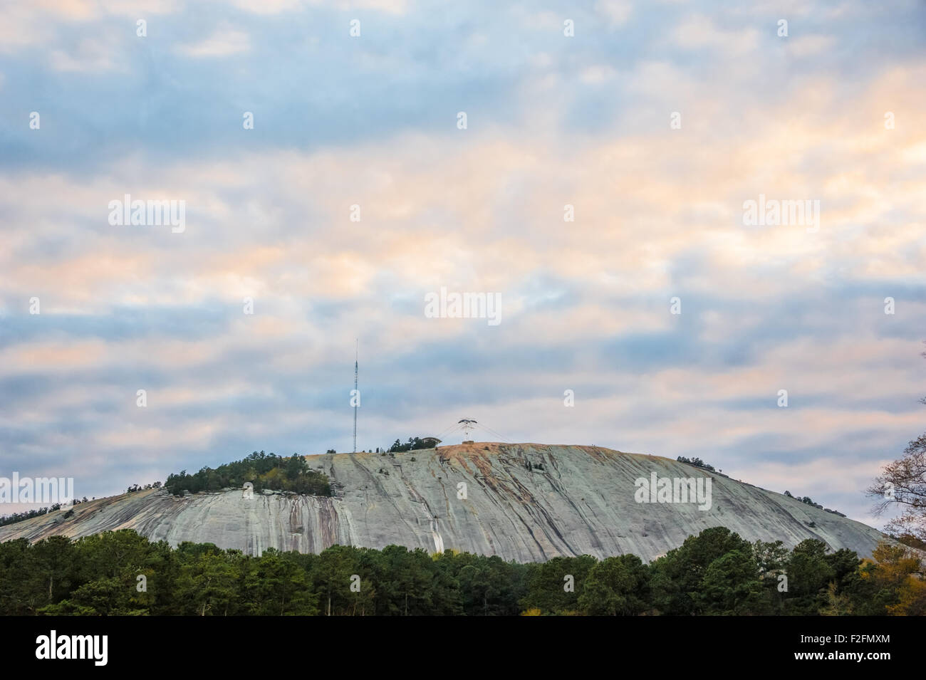 Sunset cloudscape above Atlanta, Georgia's Stone Mountain Park. Stock Photo