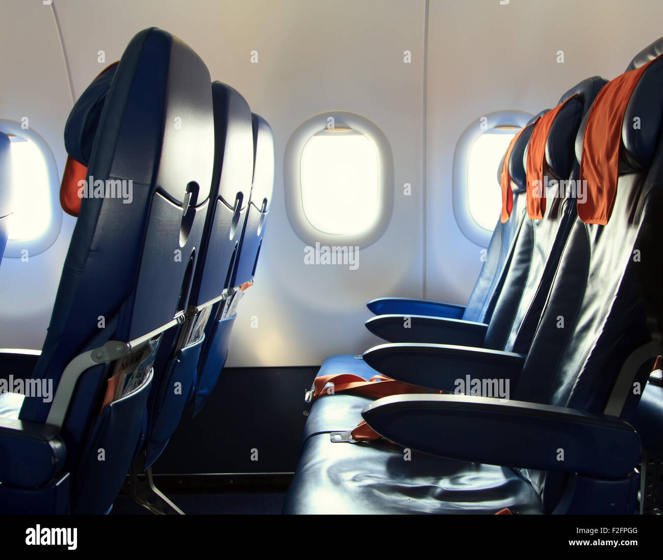 Chairs in the airplane Stock Photo Alamy