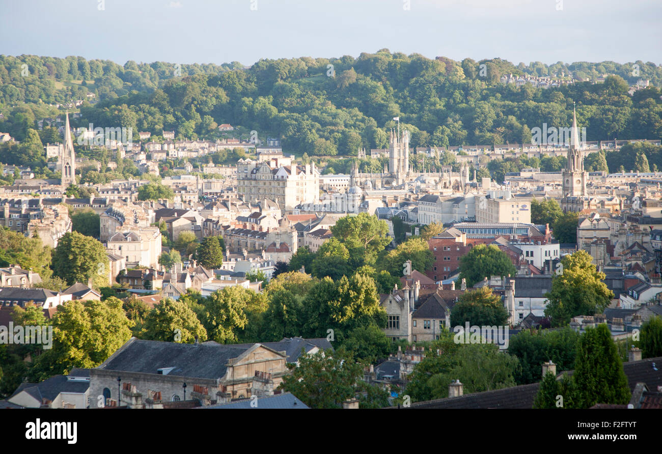 View over the city centre of Bath, north east Somerset, England, UK
