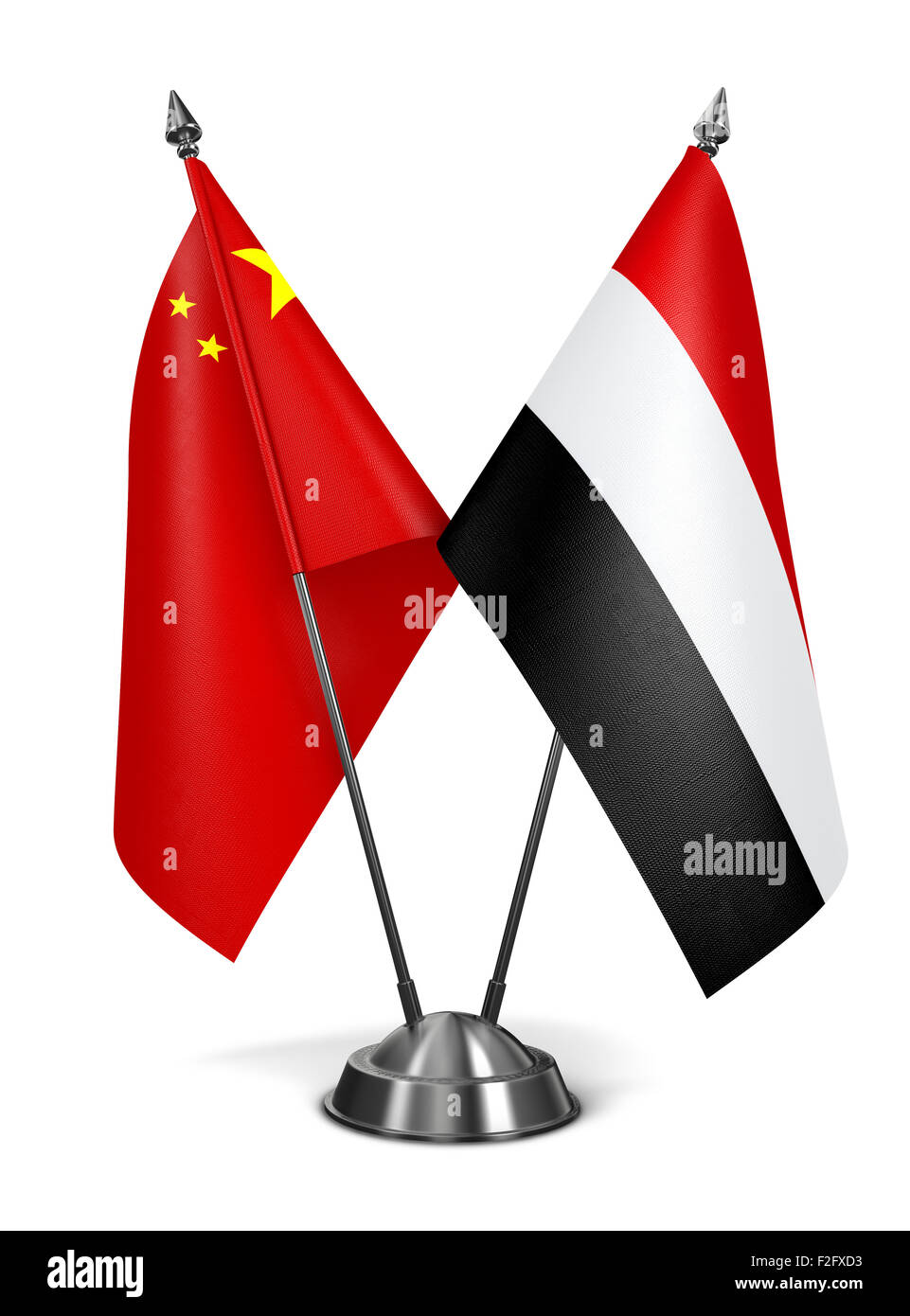 China and Yemen Miniature Flags Isolated on White Background Stock Photo Alamy