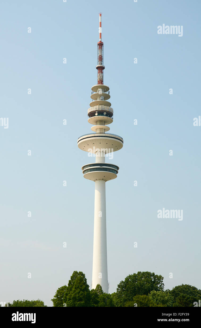 HAMBURG, GERMANY - AUGUST 14, 2015: Heinrich-Hertz-Tower, was built between 1965 and 1968, height of 279.8 metres and weighs 43, Stock Photo