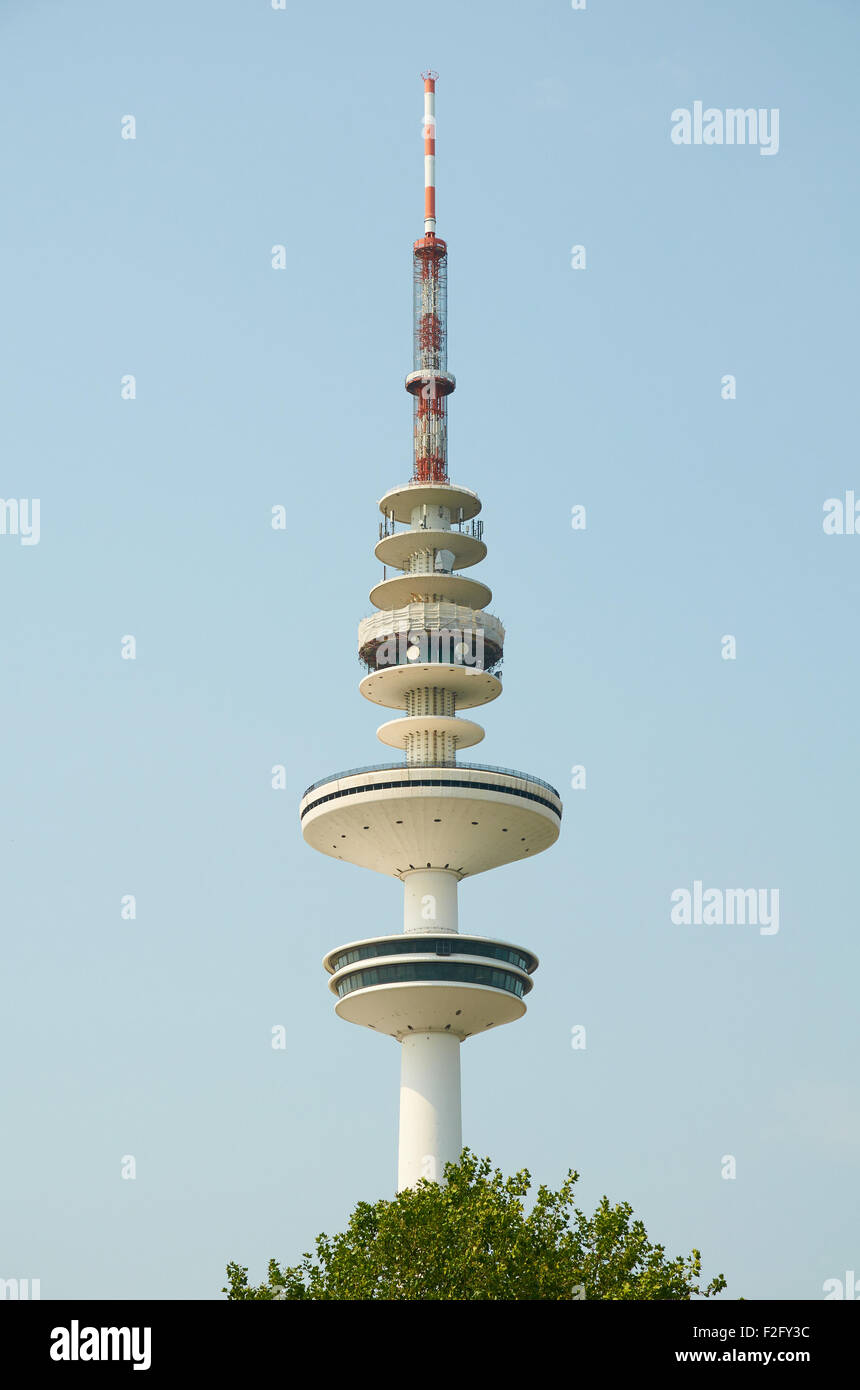 HAMBURG, GERMANY - AUGUST 14, 2015: Heinrich-Hertz-Tower, was built between 1965 and 1968, height of 279.8 metres and weighs 43, Stock Photo