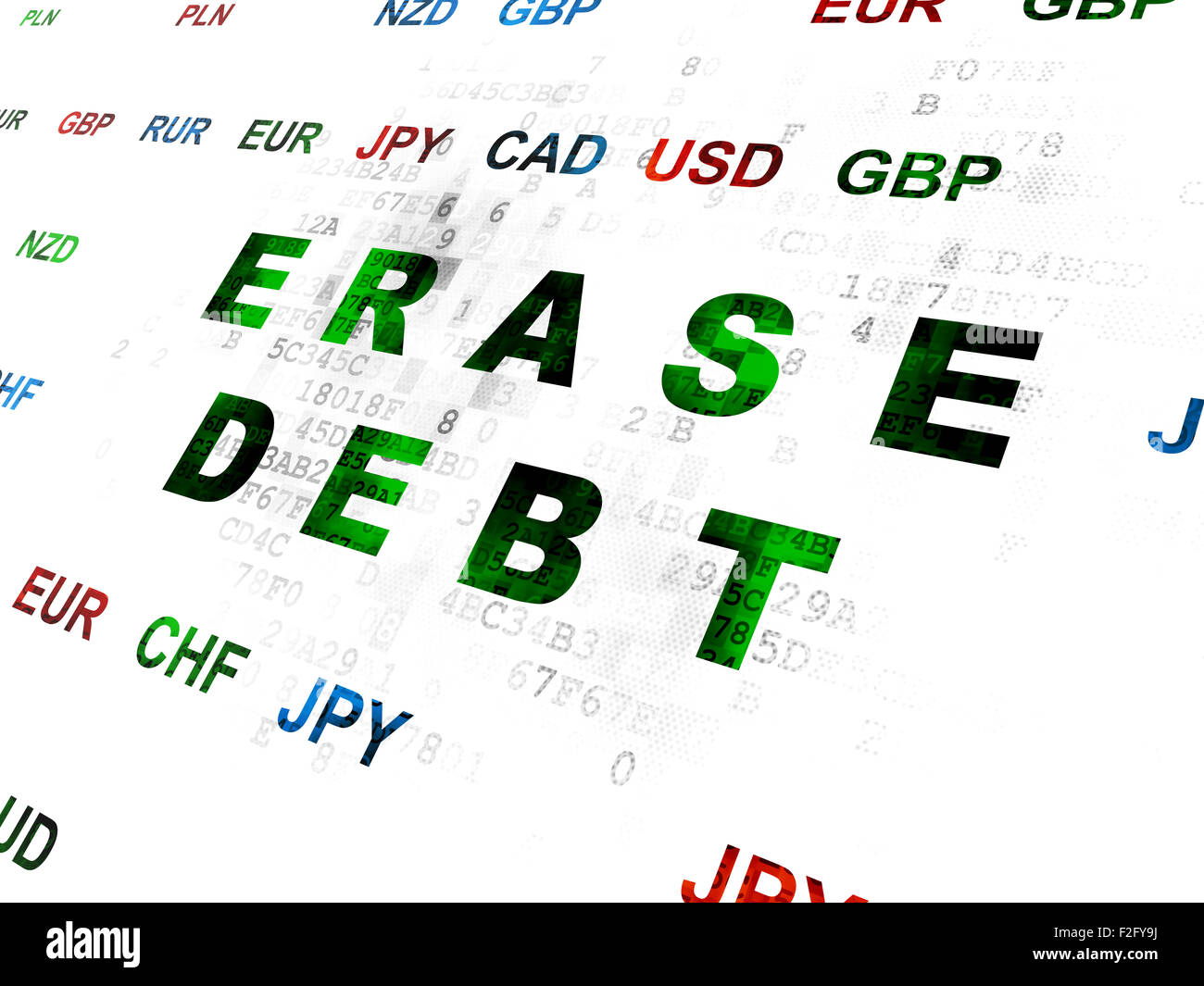 Finance concept: Erase Debt on Digital background Stock Photo - Alamy