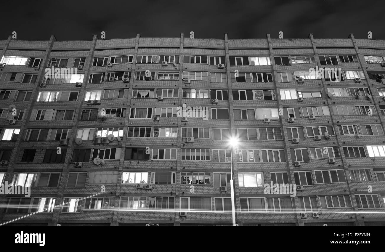 Soviet-era apartment block in Kiev - Ukraine Stock Photo