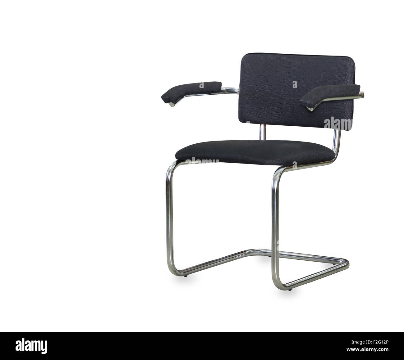 The black cloth office chair isolated Stock Photo