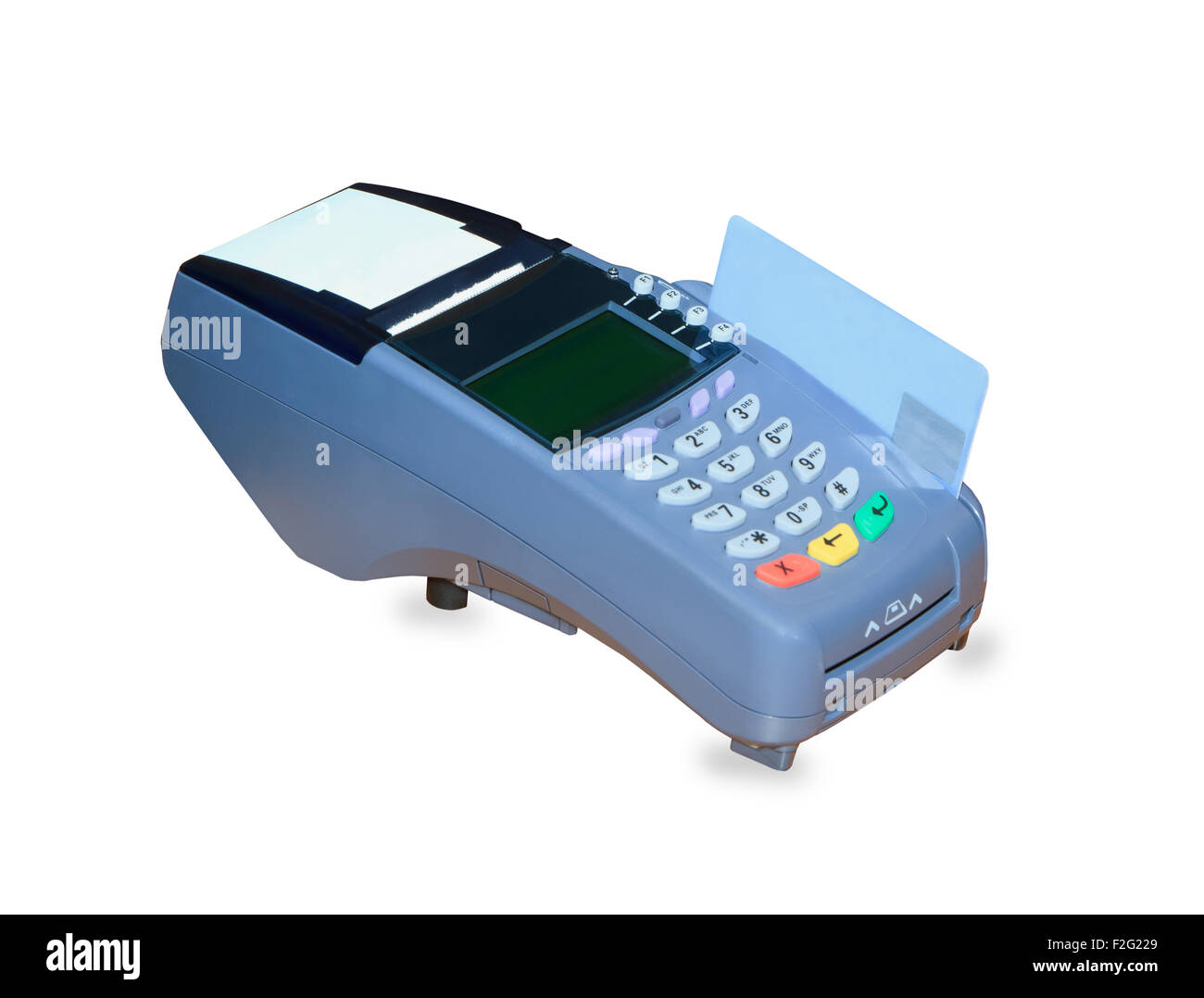 POS terminal and credit card processing isolated Stock Photo