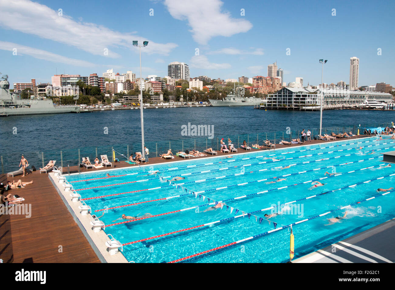 Andrew Boy Charlton open air 50m swimming pool at Woolloomooloo bay