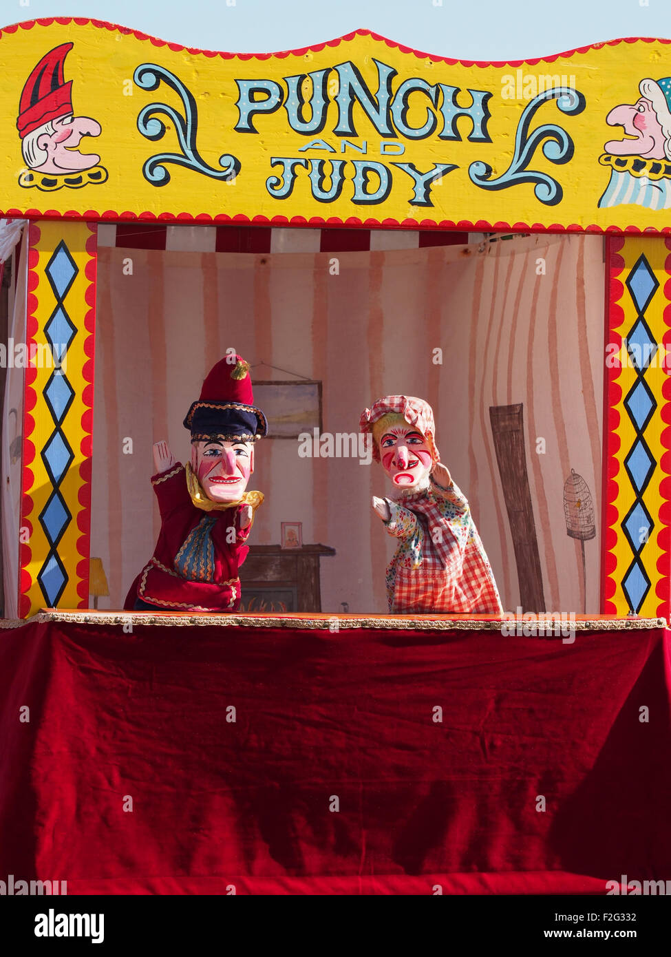 Traditional Punch and Judy puppets at the Wolsingham village show in