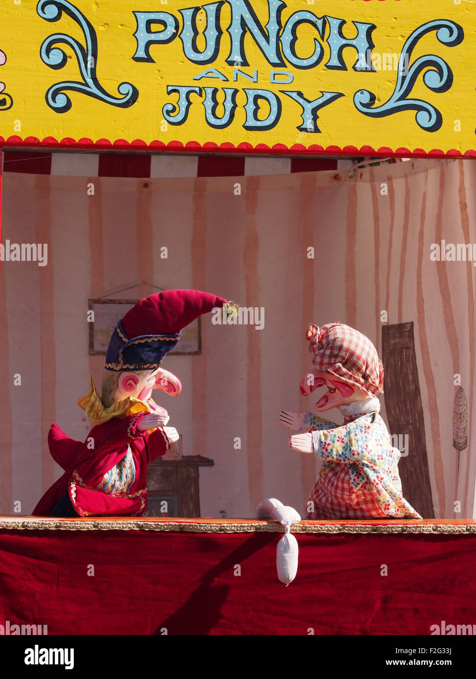 Traditional Punch and Judy puppets at the Wolsingham village show in