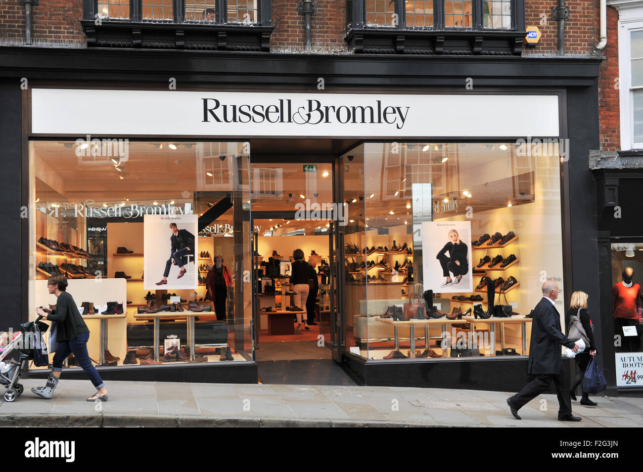 Guildford Surrey UK - Russell & Bromley shoe shop in the High Street ...