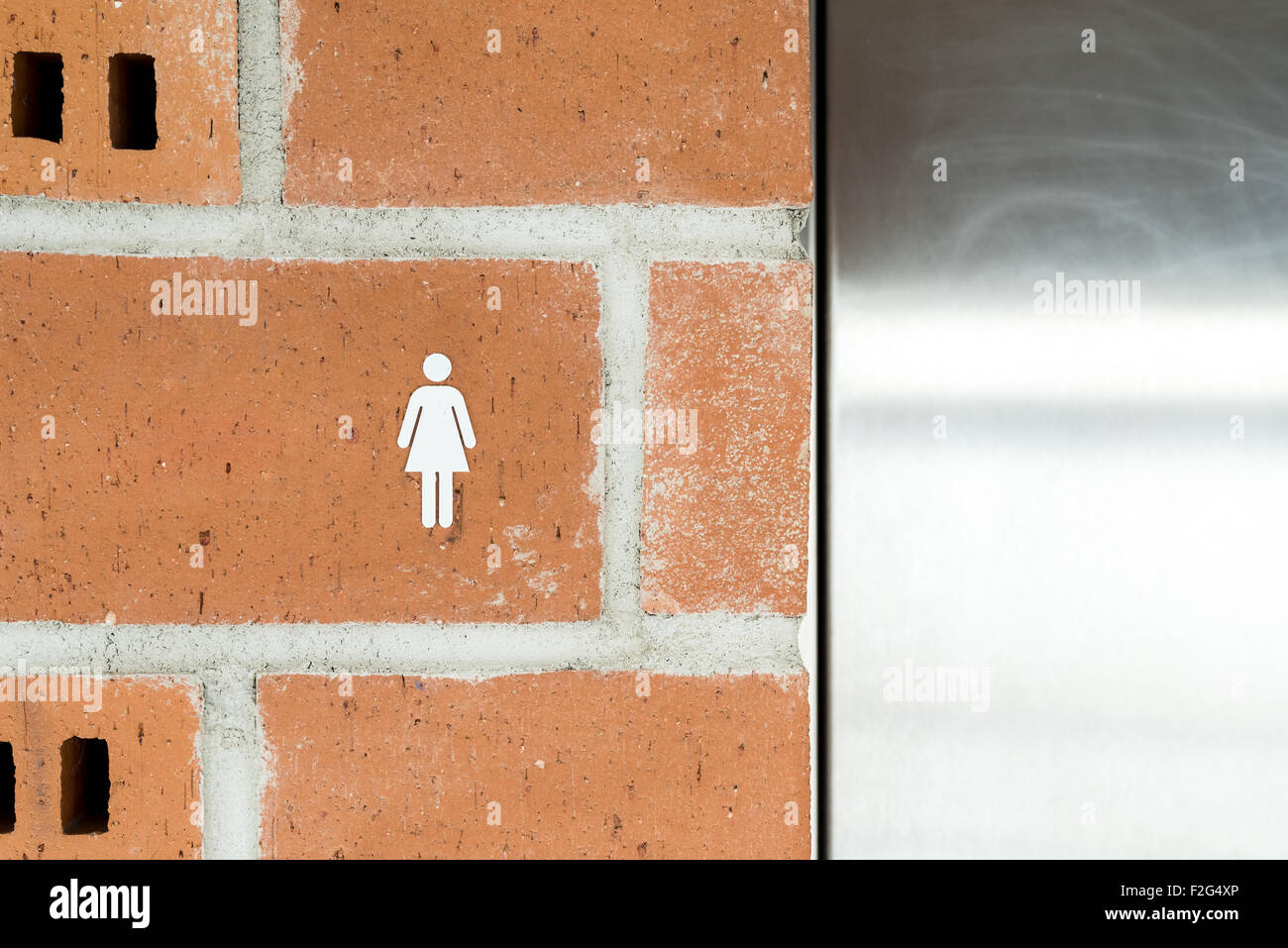 Public Restroom For Women Sign Stock Photo