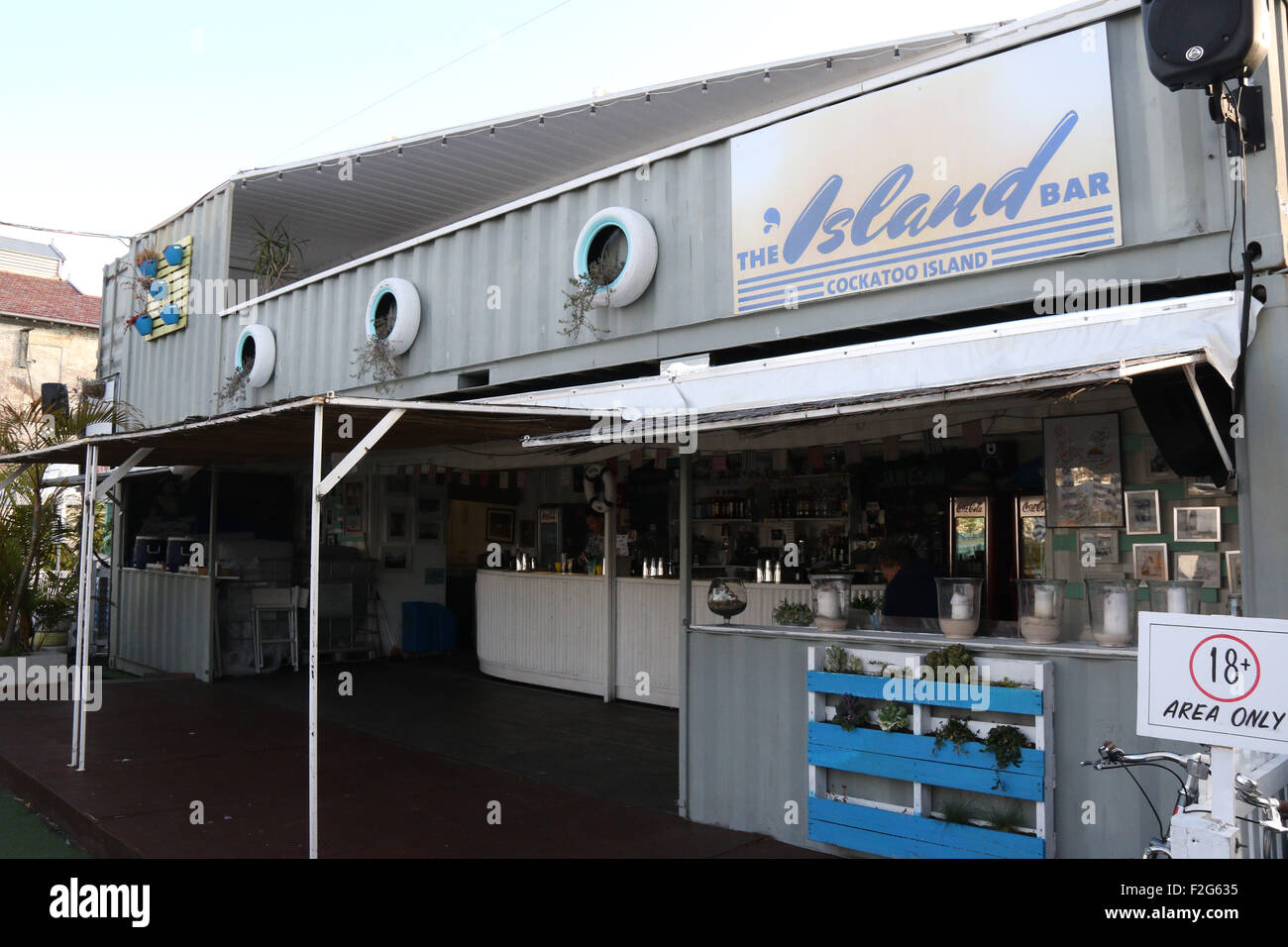 The Island Bar at Cockatoo Island in Sydney, Australia Stock Photo