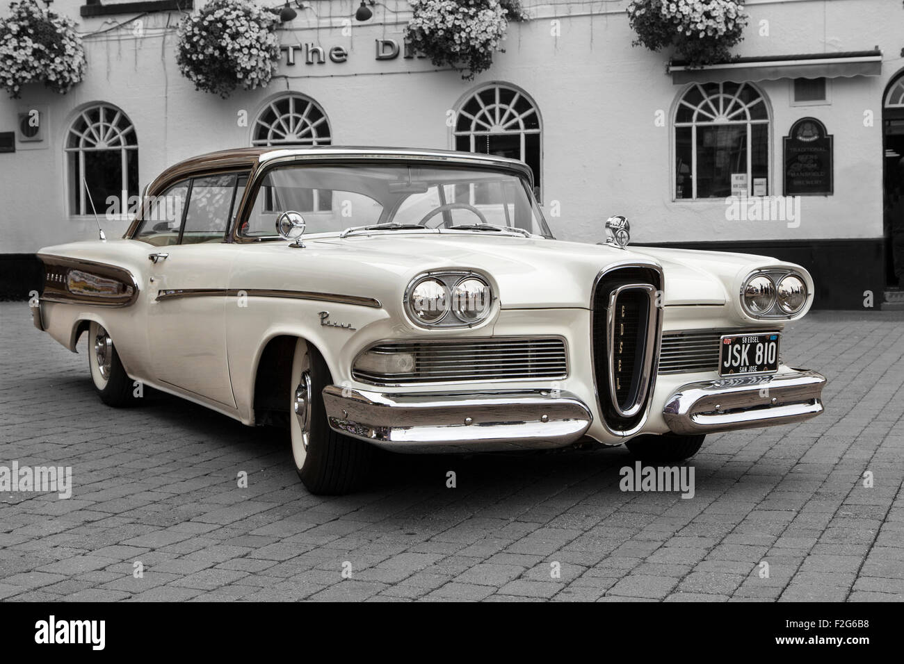 Edsel Pacer, a short-lived American car from 1958, hybrid monochrome and colour image. Stock Photo