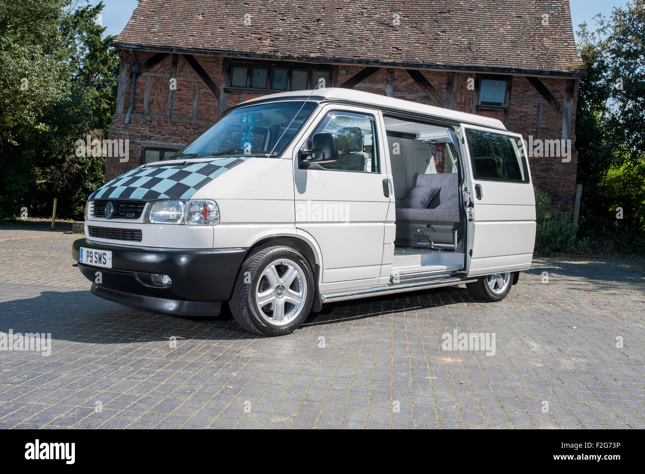 VW Volkswagen T4 camper van with pop top and bonnet protector Stock Photo -  Alamy