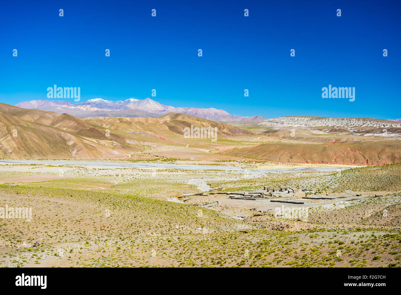 High altitude barren mountain range on the highlands of the Andes on