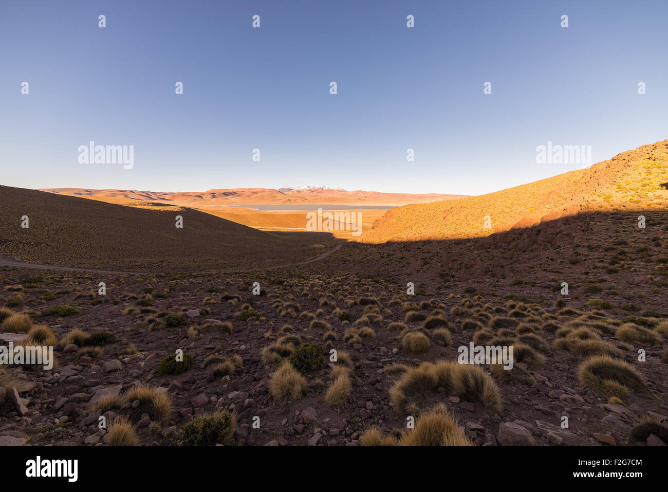 High altitude barren mountain range on the highlands of the Andes on