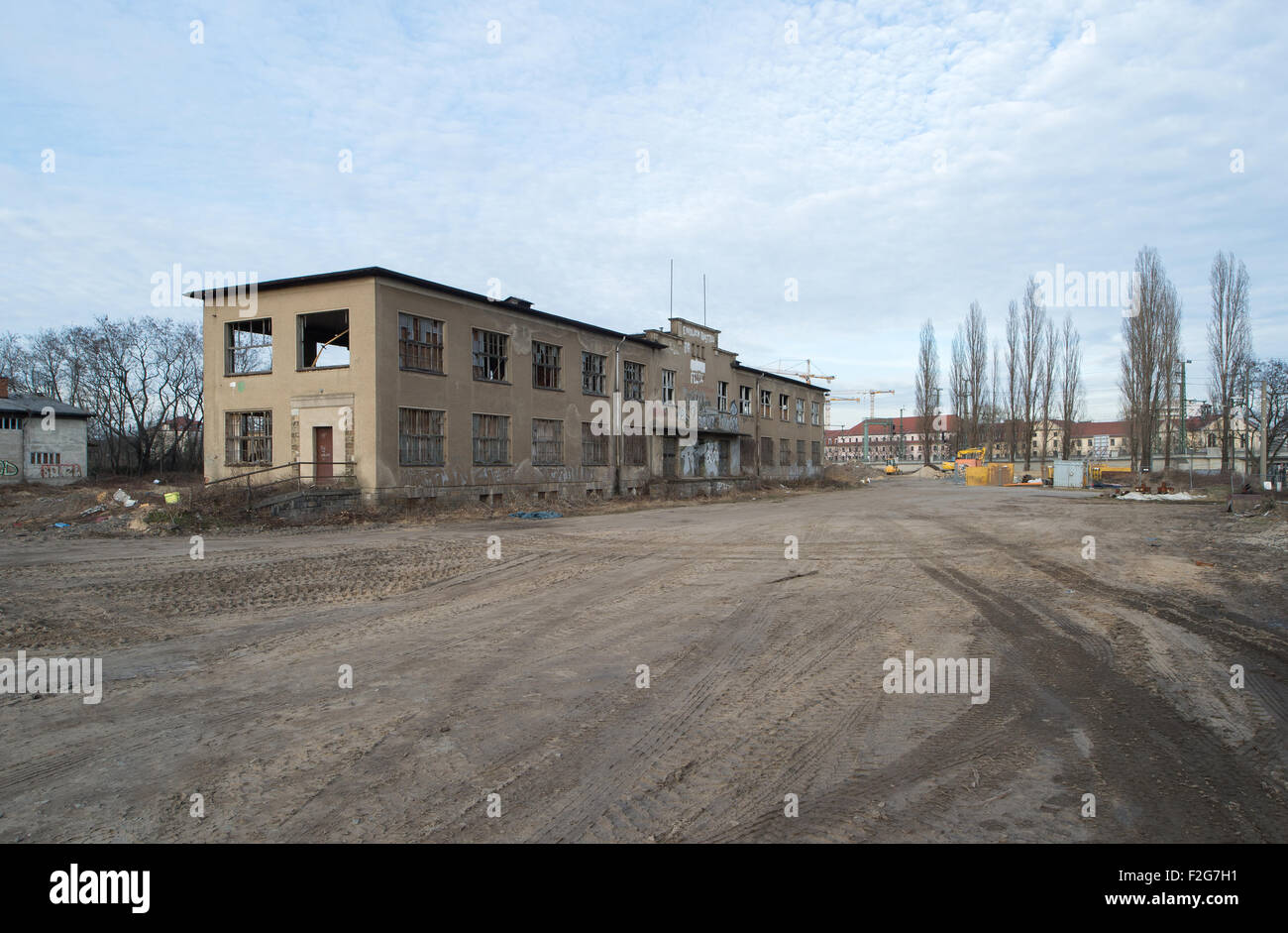 08.03.2015, Dresden, Saxony, Germany - Buildings of the 'German Reich railway tickets printing' in the Freiberger Str in Stock Photo