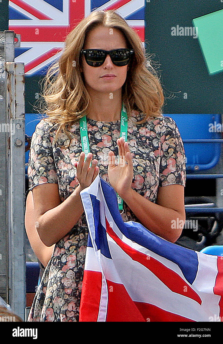 Kim Murray watches the Davis Cup Doubles match at Queens Club Featuring