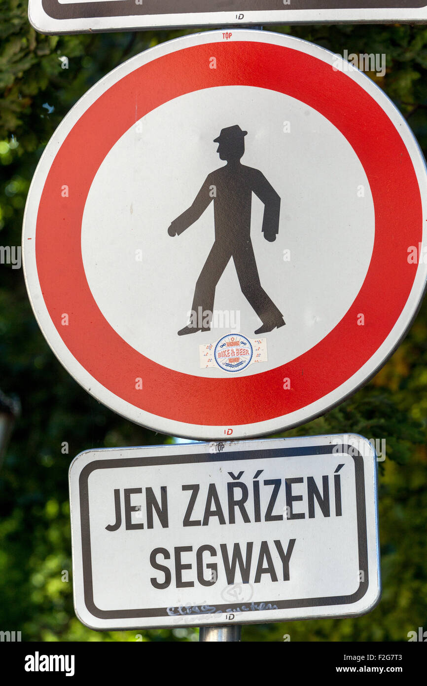 No entry for vehicles Segway, Kampa, Czech Republic, Prague, Europe Stock Photo