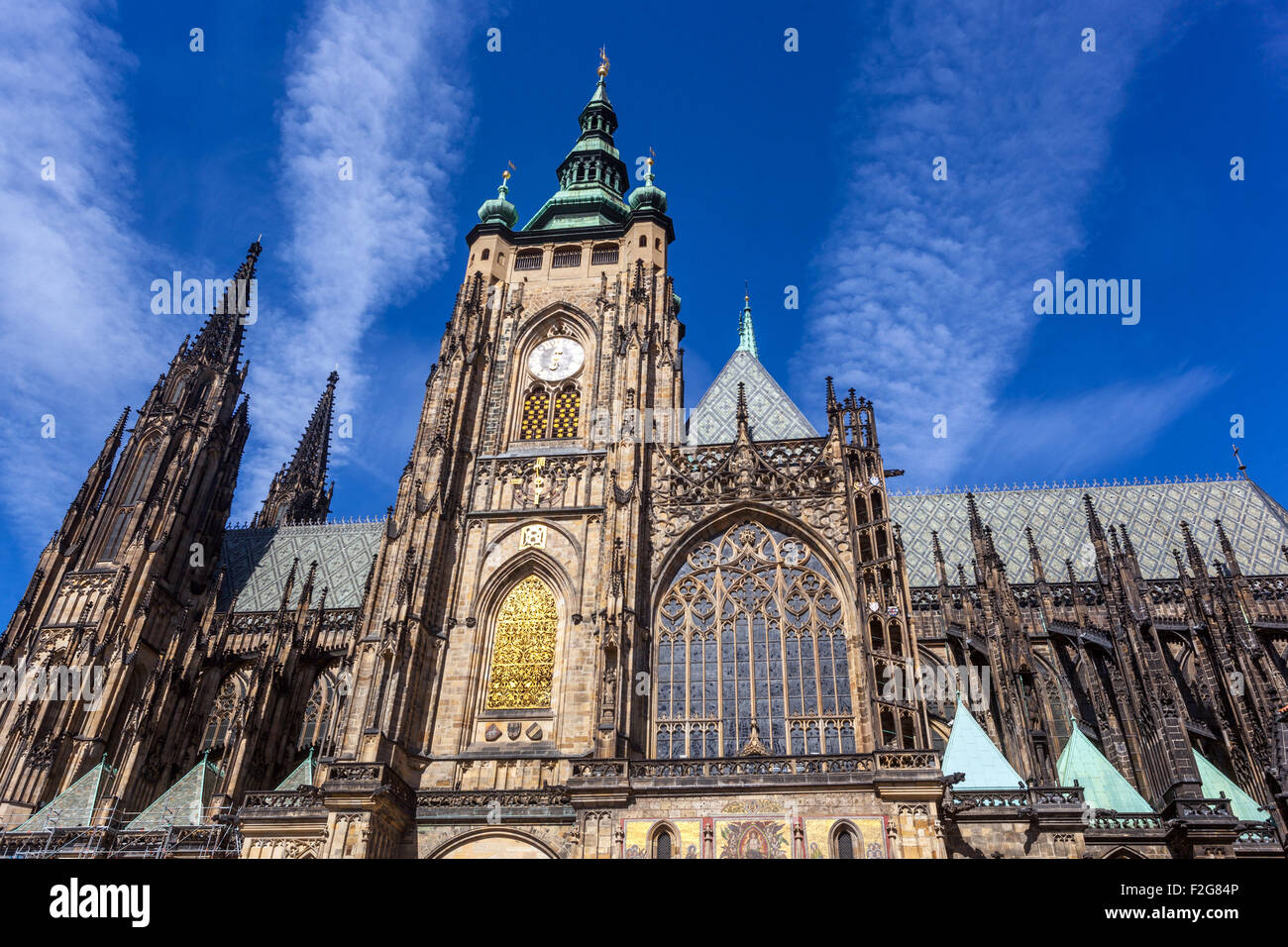 Prague St Vitus Cathedral Prague Castle view from the Third Courtyard Czech Republic, Europe World famous buildings Stock Photo