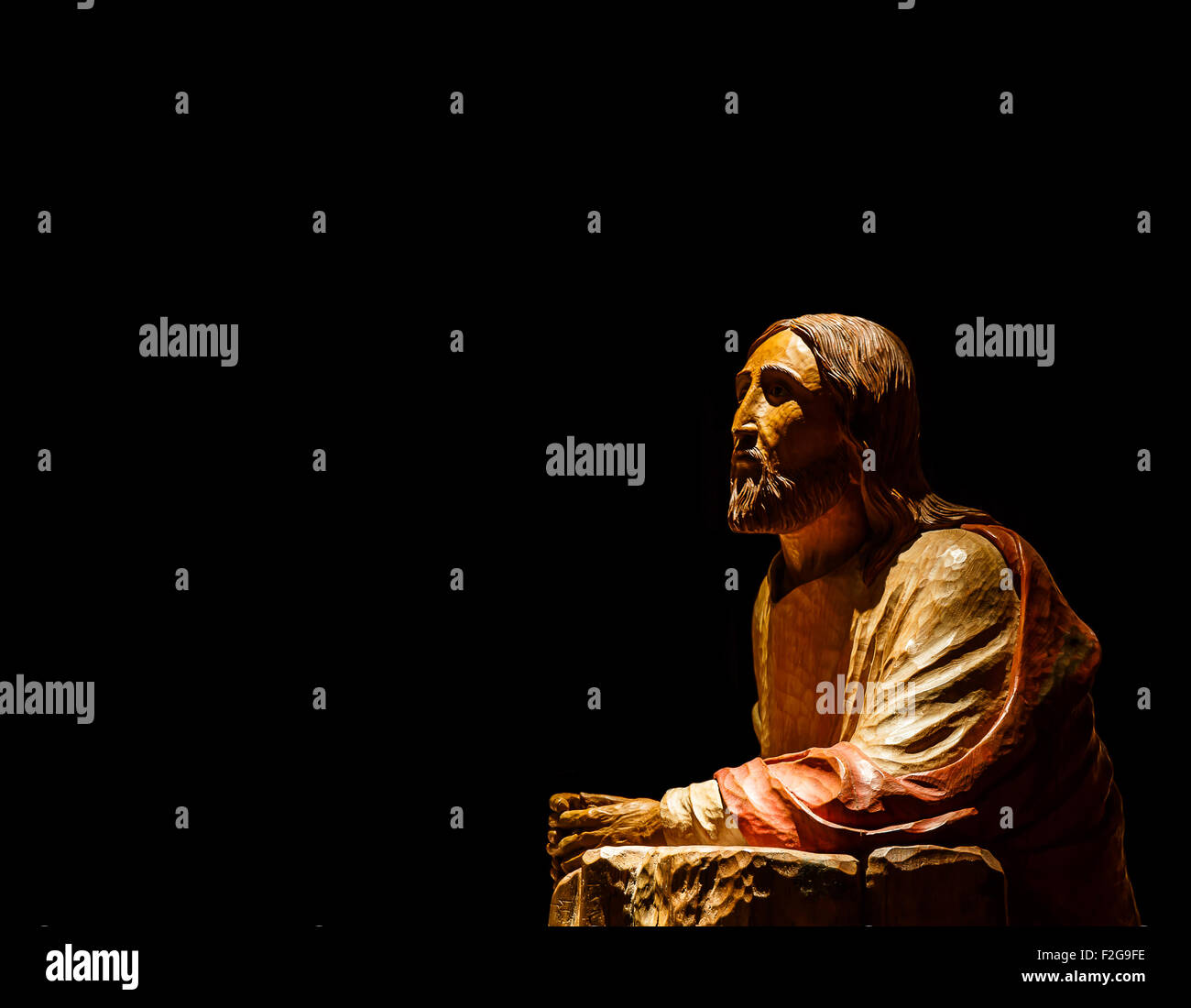 Jesus Wood Carving Stock Photo - Alamy