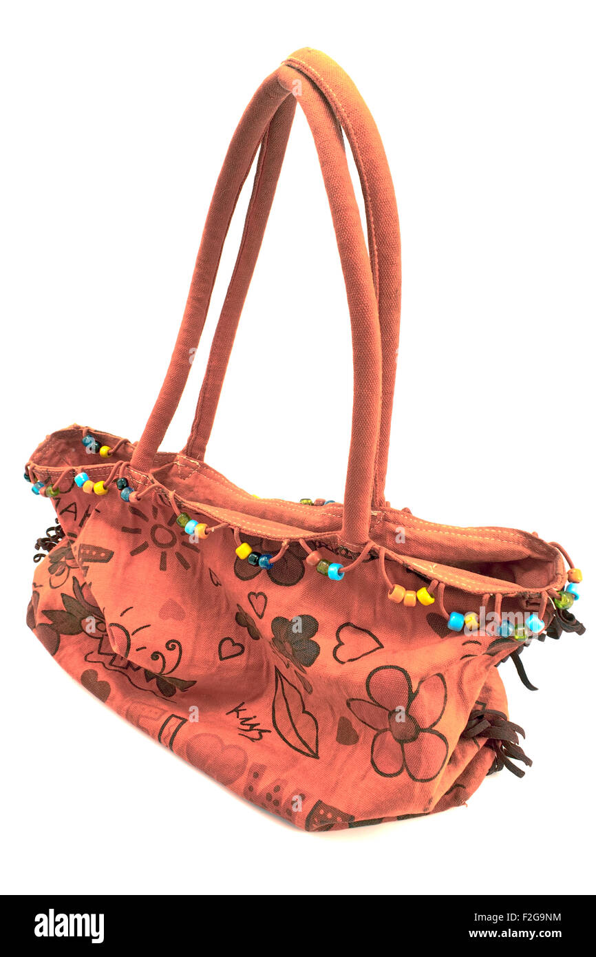 Red canvas bag isolated on white Stock Photo Alamy