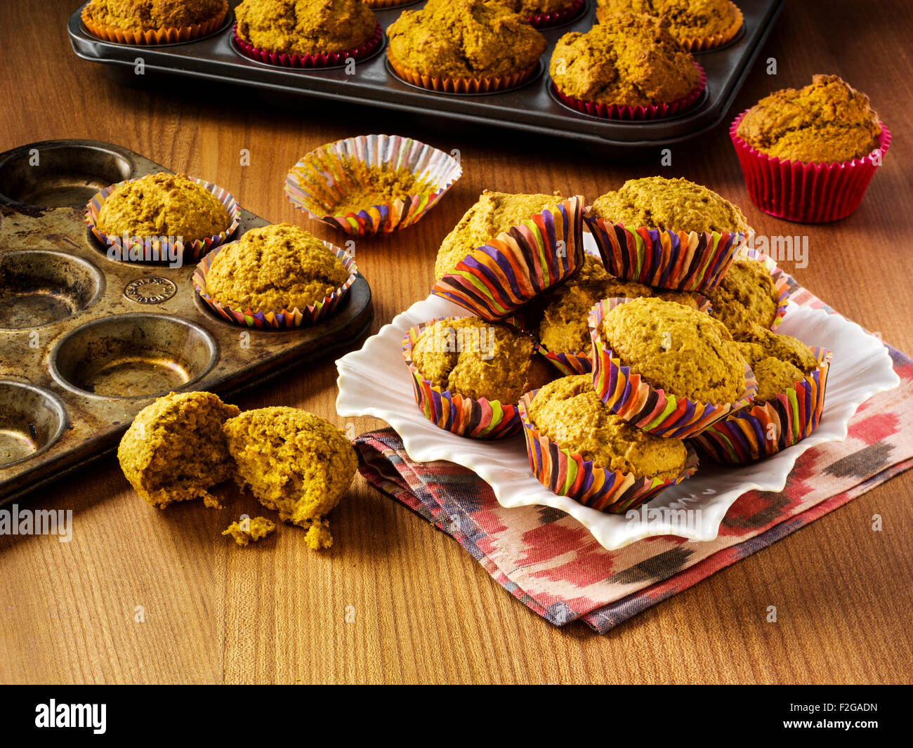 Sugar free bran muffins Stock Photo