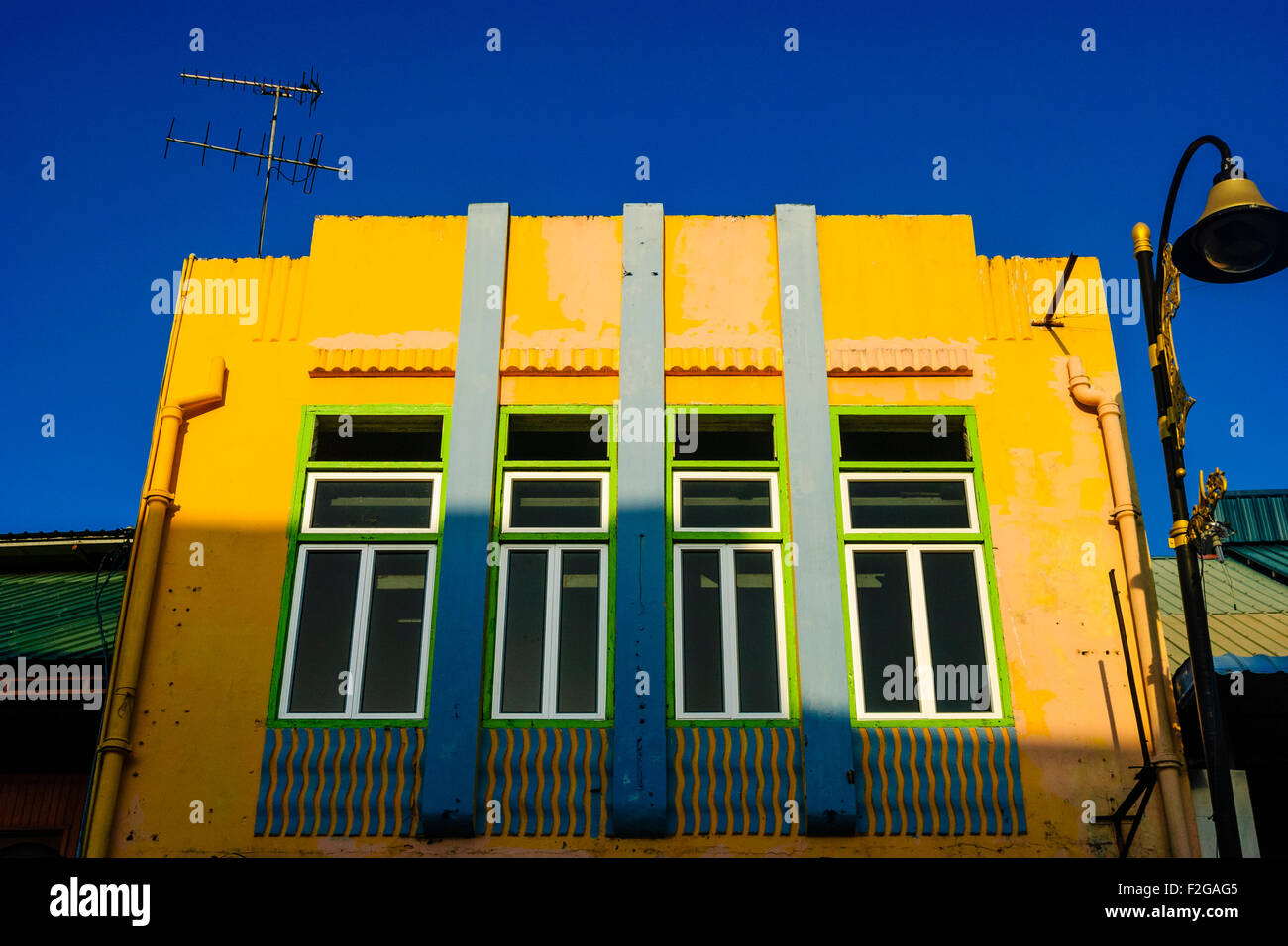 Art Deco facade of shophouse Stock Photo Alamy