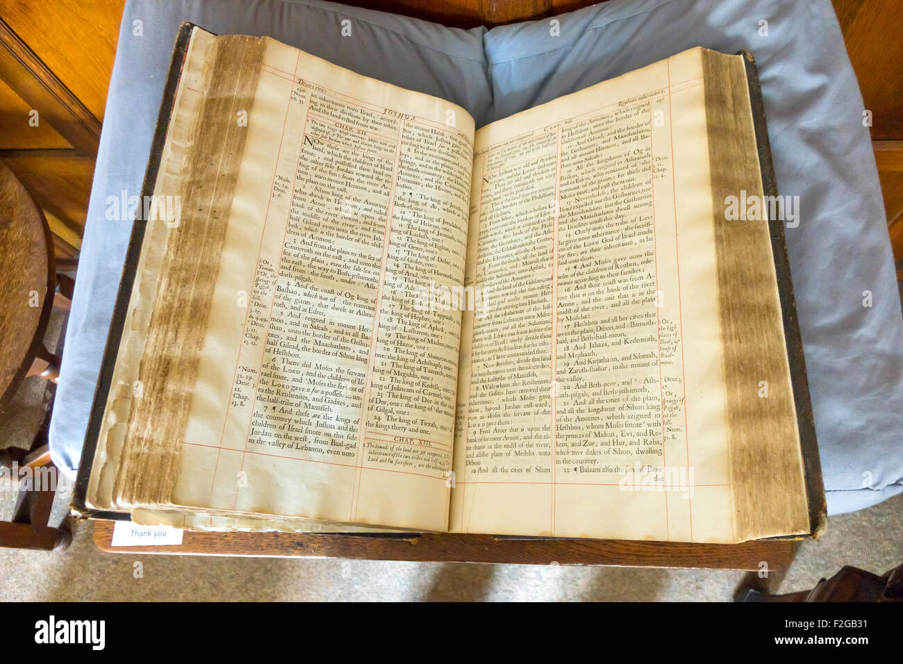 Swarthmoor Hall near Ulverston Cumbria interior Holy Bible on display ...