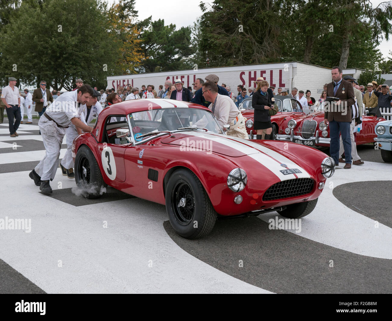 Historic car racing at Goodwood Revival meeting AC Cobra Stock Photo