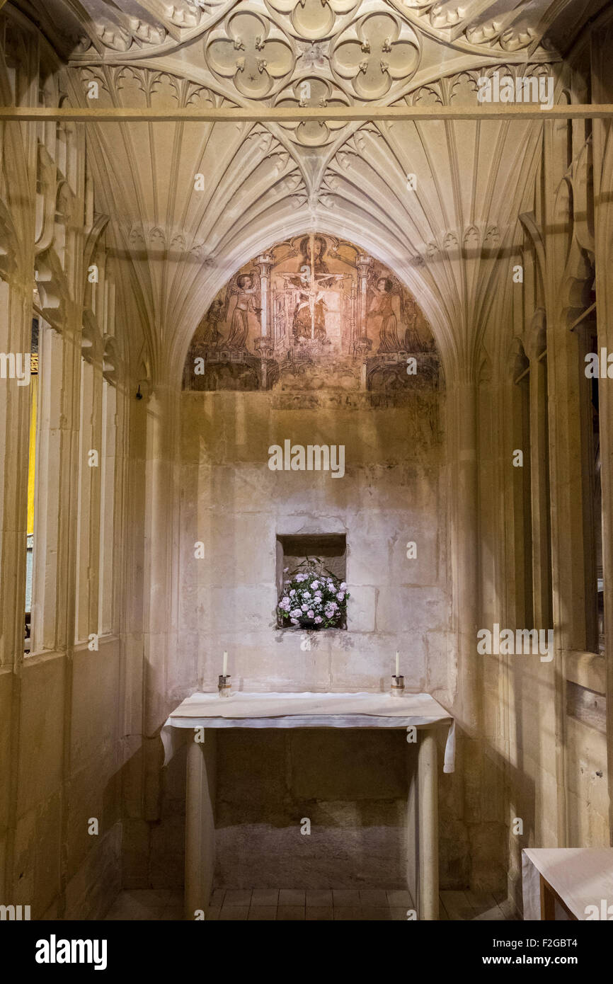 The Chapel of The Holy Trinity, The Chantry of Lord Edward Despenser. Tewkesbury Abbey Stock Photo