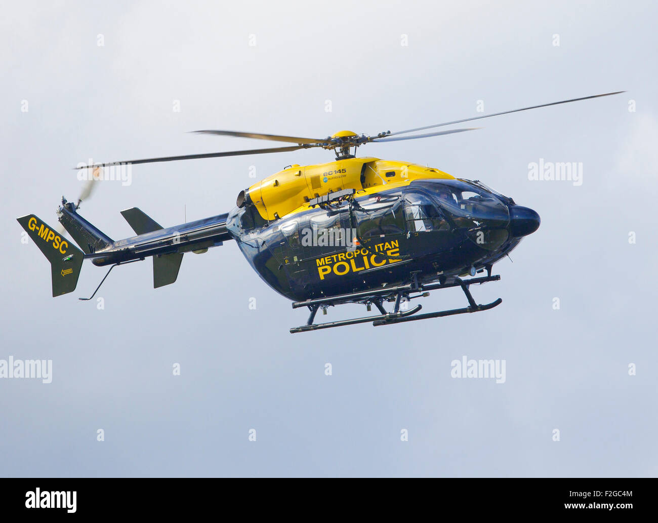 Metropolitan Police helicopter. Stock Photo