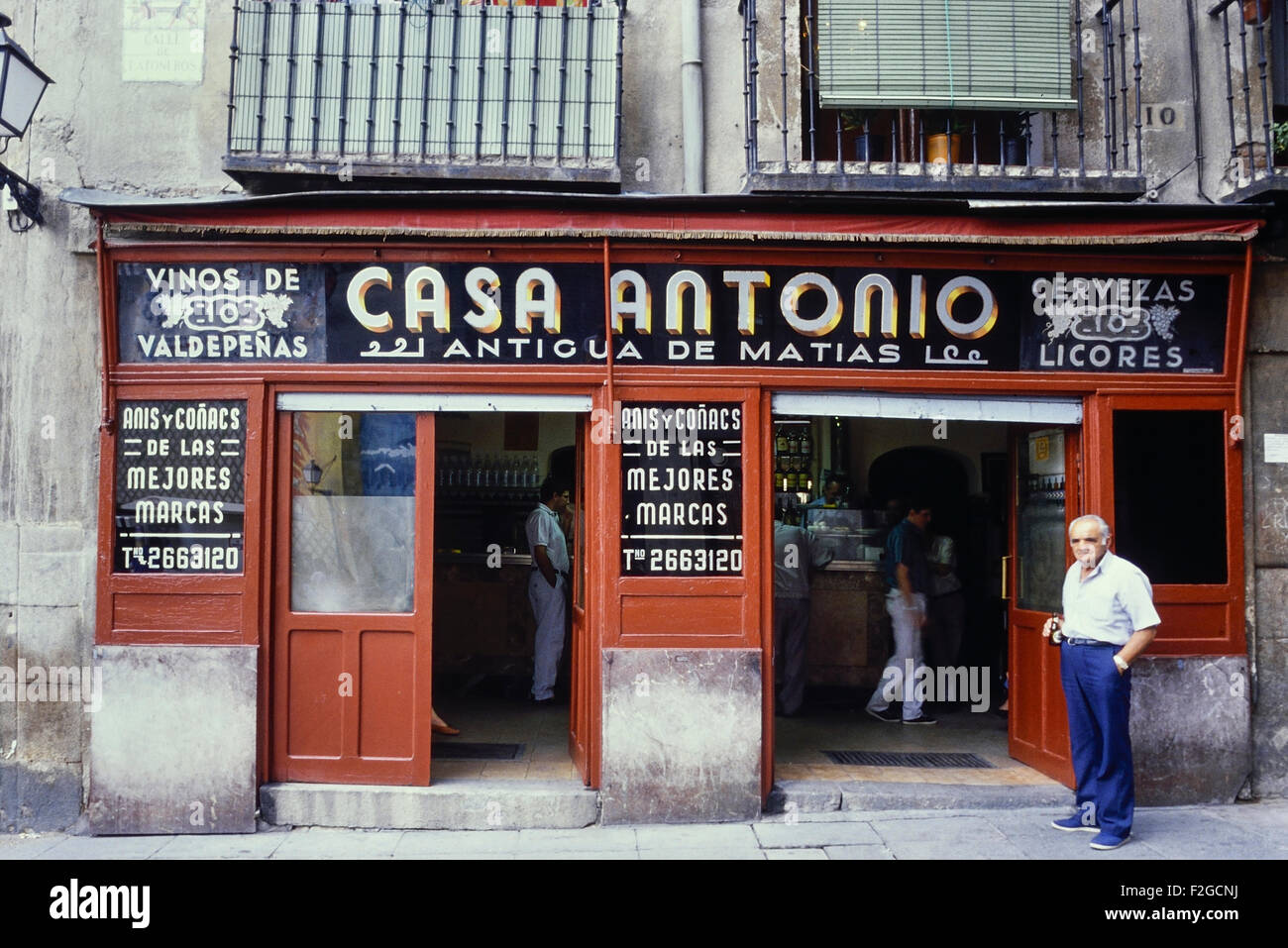 Bar Antonio, Calle de Latoneros, Madrid. Spain. Stock Photo
