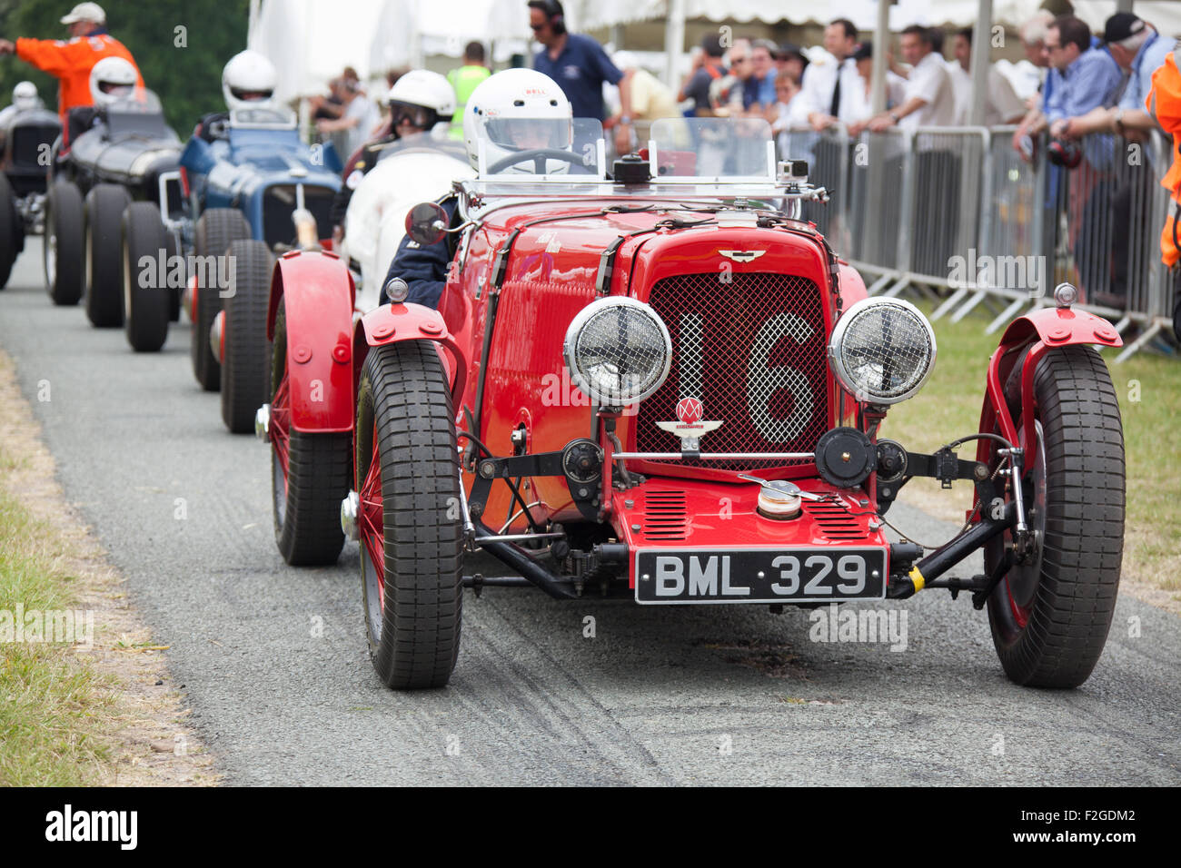 Cholmondeley Pageant of Power. A 1934 Austin Martin Ulster LM 16, at the start line of Cholmondeley Pageant of Power. Stock Photo