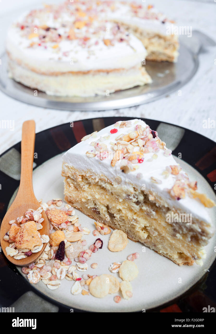 Homemade muesli cake Stock Photo