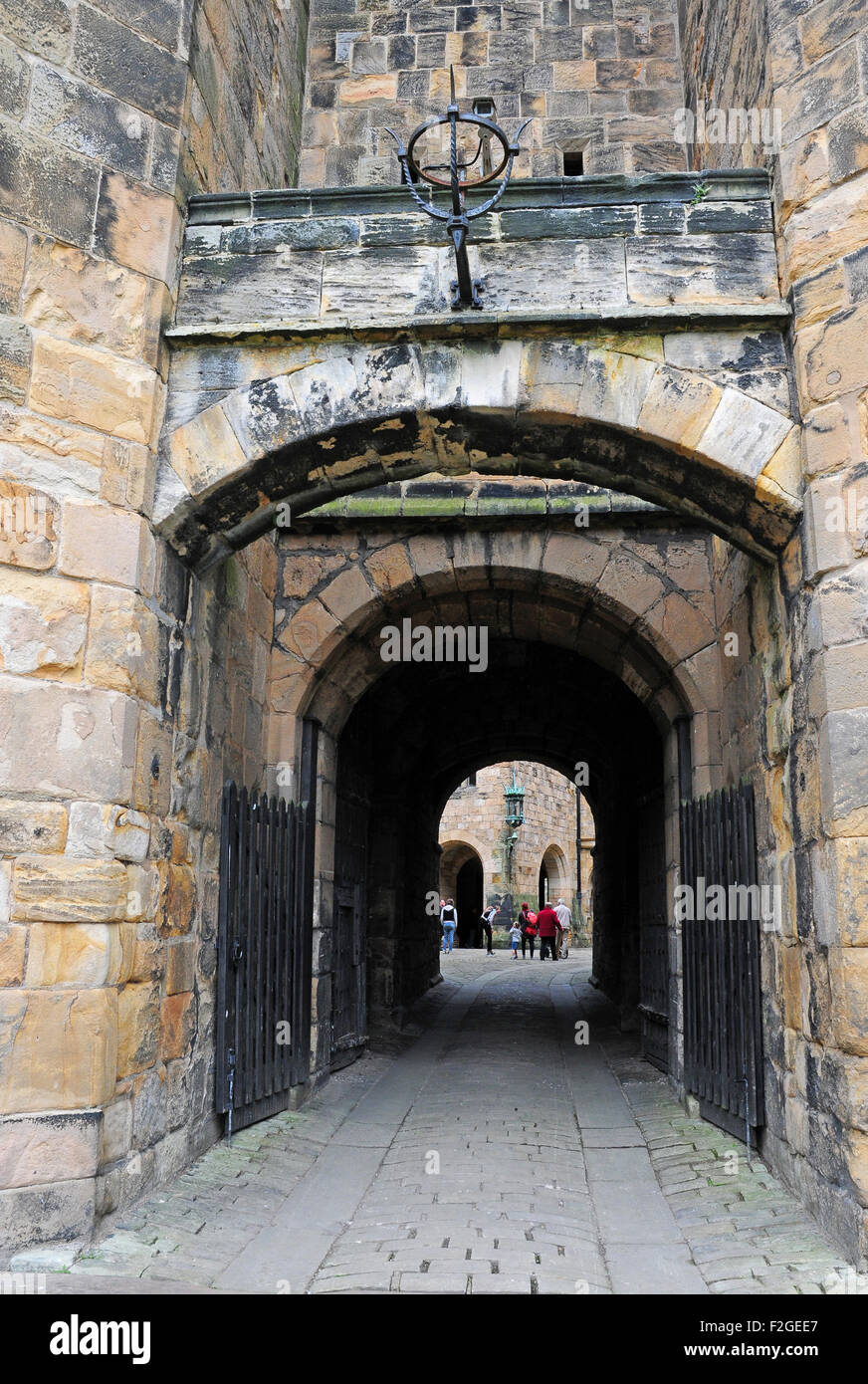Archways in Alnwick Castle. Stock Photo