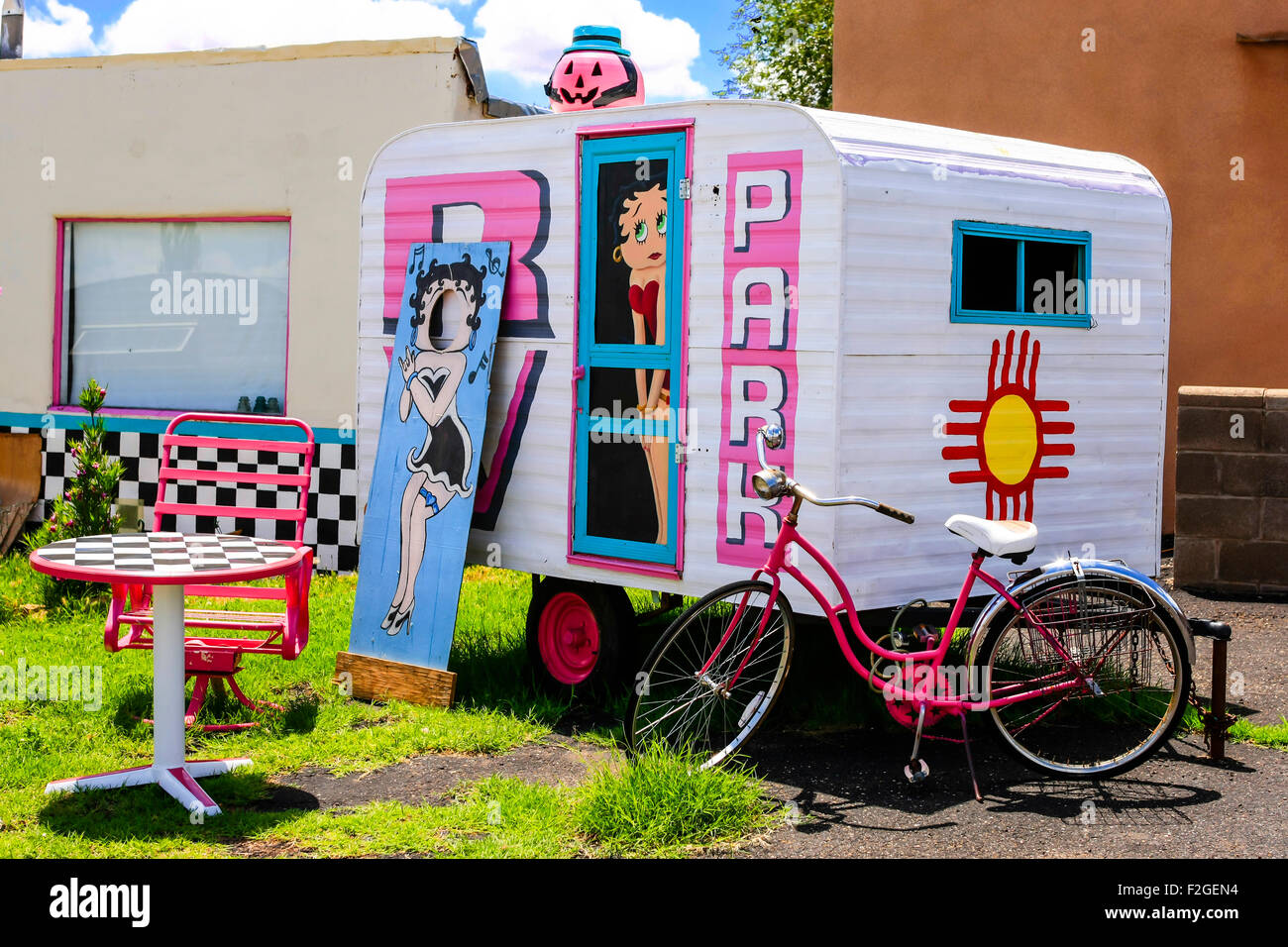 RV Park Camper on Route 66 in Tucumcari New Mexico Stock Photo Alamy