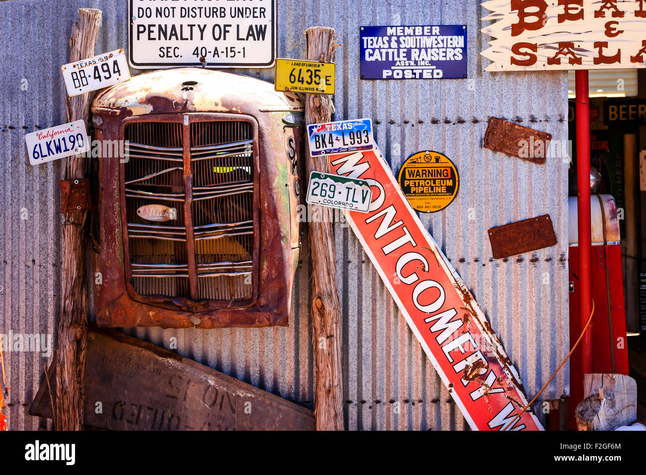 Route 66 Collectibles and Memorabilia in a store yard in Tucumcari NM